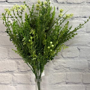 Mixed Greenery Bush – 18&quot; Tall with 12 Stems – Perfect for Vases, Arrangements & Wreath Making, 82376