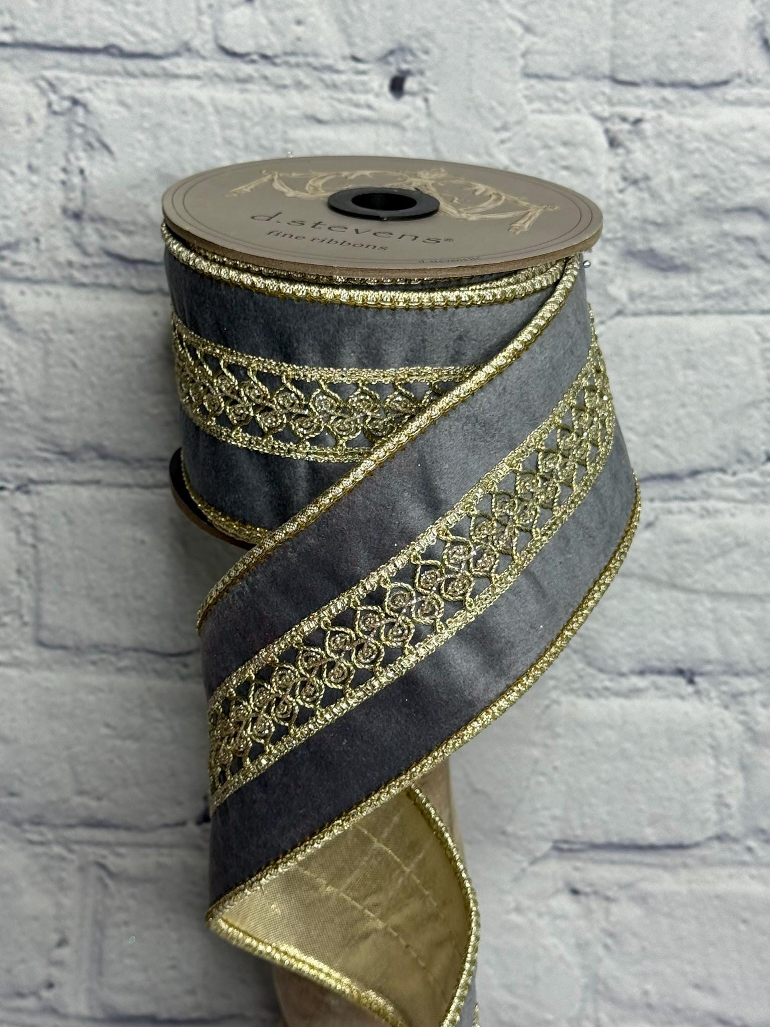 Platinum Velvet 2.5” X 5 Yards, D. Stevens Premium Ribbon, 87-1438