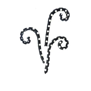 Curly Spray Black With White Polka Dots 29”, Spring, Easter, Summer, Halloween or Christmas Wreath Embellishment Spray 62376BkWt