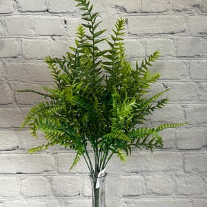 Fern Spray Plastic – 23” Long | 12 Stems for Greenery Filler, Wreaths, Centerpieces & Floral Arrangements, 83354-GN