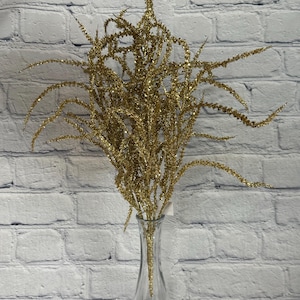 Willow Gold Glittered, 22&quot;  Willow Filler Stem, Wreath Embellishment, Christmas Home Decor, GOLD