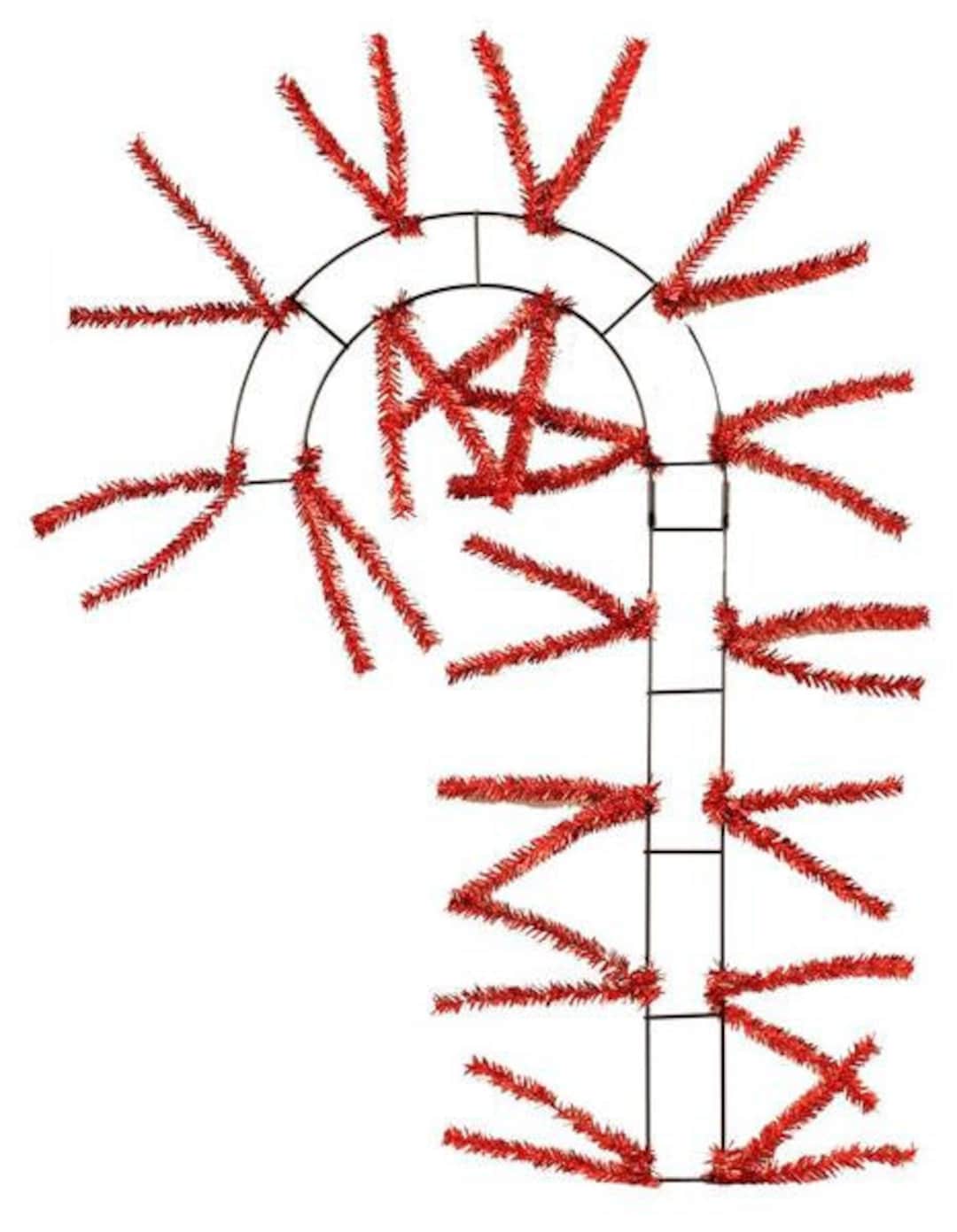 Candy Cane Wreath, Wire Work Pencil Rail 22