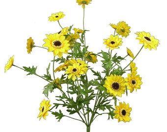 Mini Sunflower Bush 25”, Sunflower and Greenery Vase Filler, Wreath Embellishment Supply, Floral Supply, Wedding Bouquets 30624YW