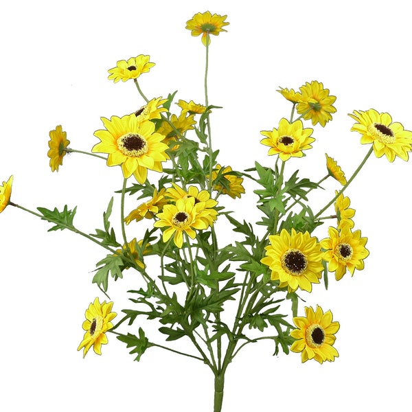 Mini Sunflower Bush 25”, Sunflower and Greenery Vase Filler, Wreath Embellishment Supply, Floral Supply, Wedding Bouquets 30624YW