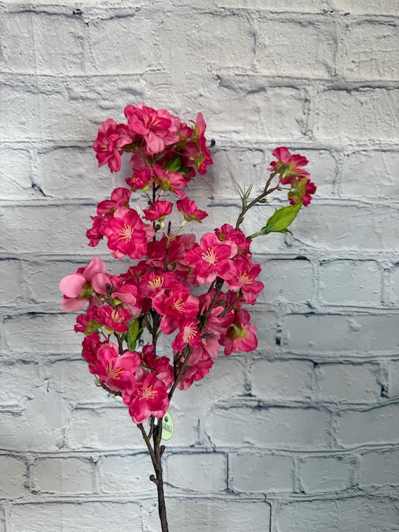 Cherry Blossom Hot Pink Pick 18”, Floral Stems for Wreath, Floral