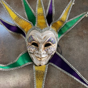Mardi Gras Mask, Jester Mask, Carnival Mask, Masquerade Mask