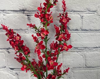 Genestra Red Stem, 29", Greenery Wreath Embellishment Supply, Floral Supply, Floral Bushes, 147630