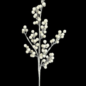 Snow Covered White Berry Spray x9, 31”, White Berry Spray, Wreath Embellishment Supply, Floral Supply, Artificial Berry Pick 85861WT