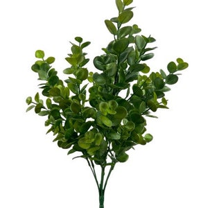 Eucalyptus Bush, Dark Green X 7, 21&quot;, Plastic, Spring and Summer Greenery, Wreath Embellishment Supply, Floral Supply