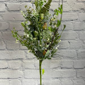 Dusty Miller Pod Mix Green Spray 28&quot;, Spring Greenery Wreath Embellishment Supply, Floral Supply