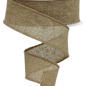 Faux Burlap 1.5” x 10 Yards Wired Ribbon,  Ribbon for Wreaths, Crafts or Floral Designs, RGE140101