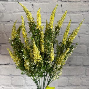 Yellow Astible Mixed Bush 20&quot; X 10, Filler Bush Vase Filler, Greenery Stem Wreath Embellishment Supply, Floral Supply, 30579YW