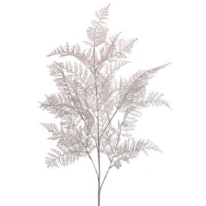 Fern Cream & White Plastic Spray 43”, Greenery Wreath Embellishment Supply, Floral Supply, Floral Bushes, MTF23810