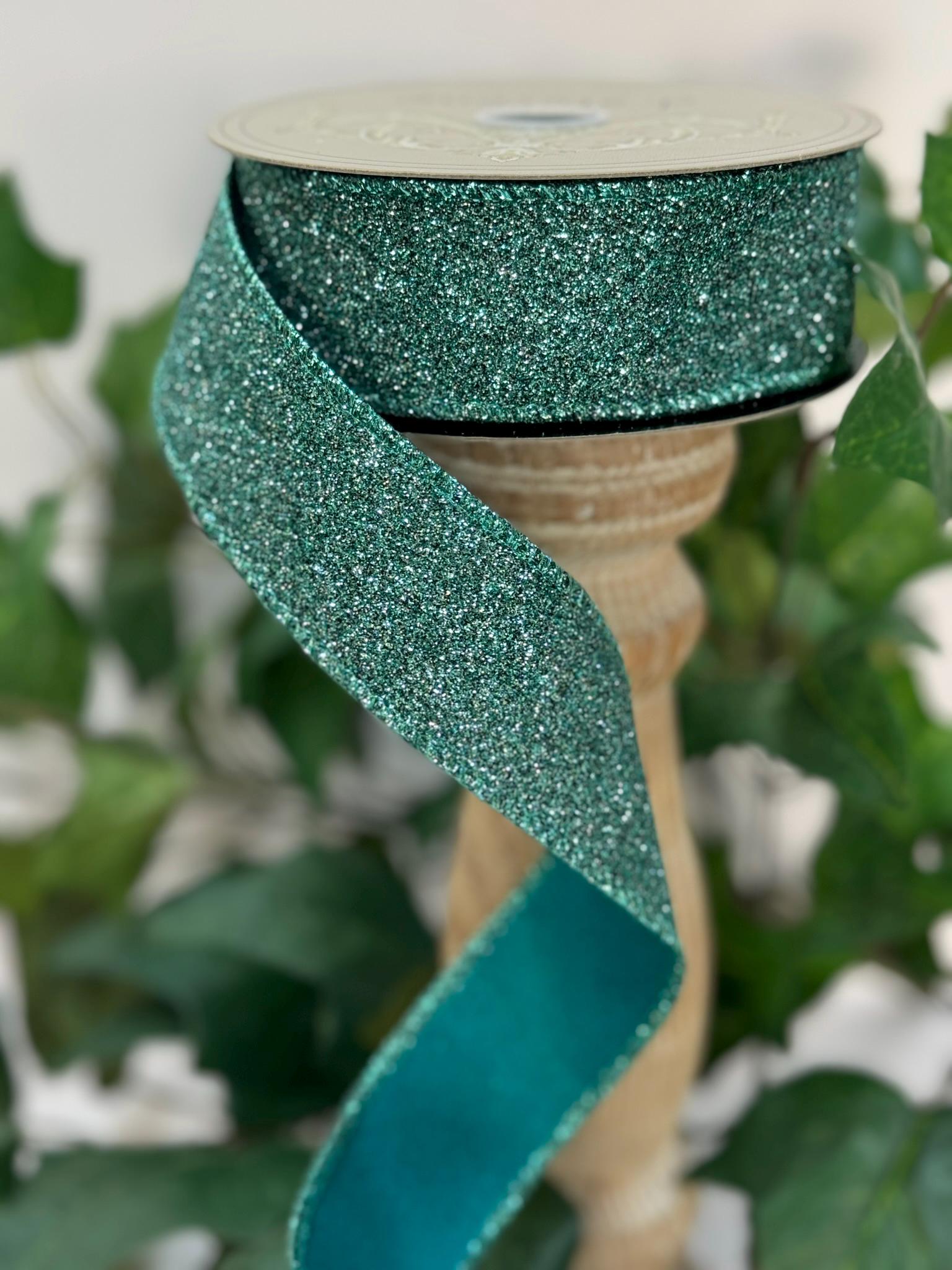 Joycrosso Double-Sided Glitter Ribbon - 1.5 Inch Wide X 25 Yards, White With Gold Purl, For Gift Wrapping & Wedding Decor