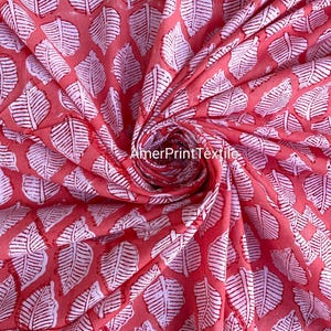 Beautiful Block Printed Cotton, Hand Made, India Jaipur 100% Cotton Fabric by Yard, Dress Making Fabric, Block print fabric