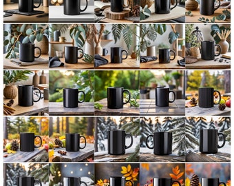Black Mug Mockup Bundle: 100+ Styled Stock Photos (Digital File)