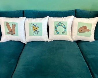 Set of Four Country Pillow Covers - 16x16 inch