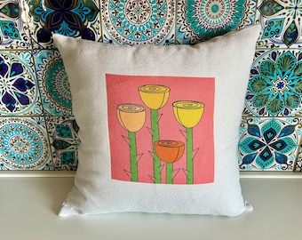 Floral Pillow Cover 16x16 inch