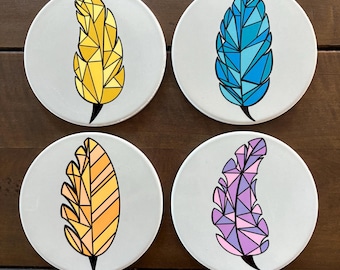 Set of Four Ceramic Coasters