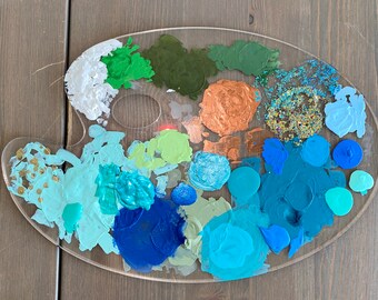 Unique Abstract Art Made from Authentic Artist’s Palette - “P. 18”