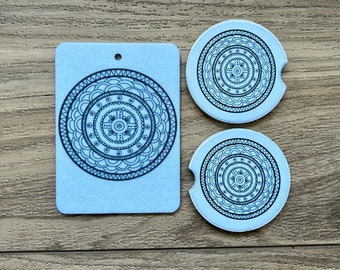 Set of Car Coasters and Air Freshener - Choose from 30 scents!