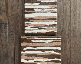 Set of Stone Spray Paintings on 8x10 inch Canvases “Layers I & II”