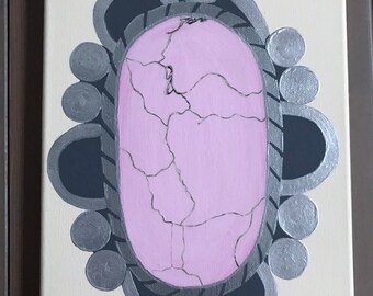 Painting of Southwestern Jewelry on 9x12 inch Canvas "Cypress"