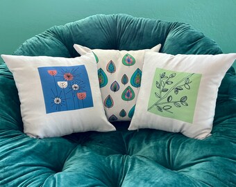 Set of Three Pillow Covers - 18x18 and (2) 16x16