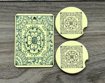 Set of Car Coasters and Air Freshener - Choose from 30 scents!