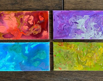 Set of Four Colorful Abstract Magnets