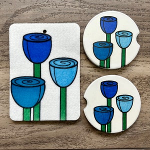 Set of Car Coasters and Air Freshener - Choose from 30 scents!