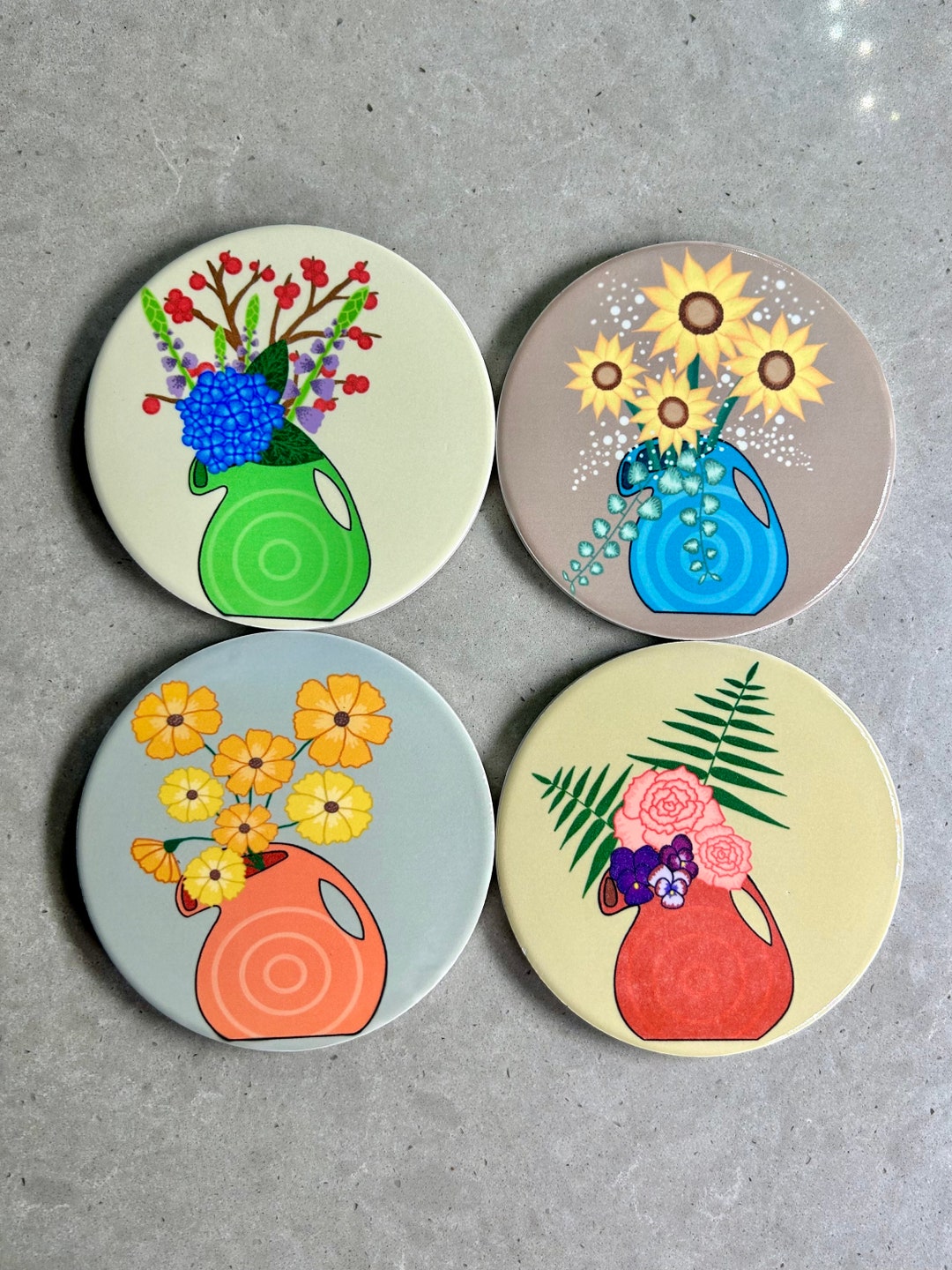 Knoxville Set of 4 Ceramic Coasters - Pink main image 0