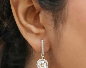 925 Silver Dangling Zirconia stone Earring