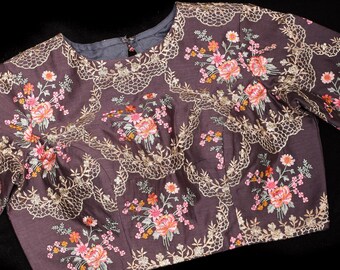 [新品未使用品］orgue Flower embroidery blouse 新品未使用】ORGUE Flower embroidery blouse - メルカリ
