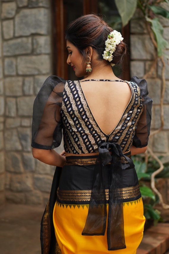 Blouse Mix with Puffy Sleeves | Black Blouse Mix with Puffy Sleeves | Black