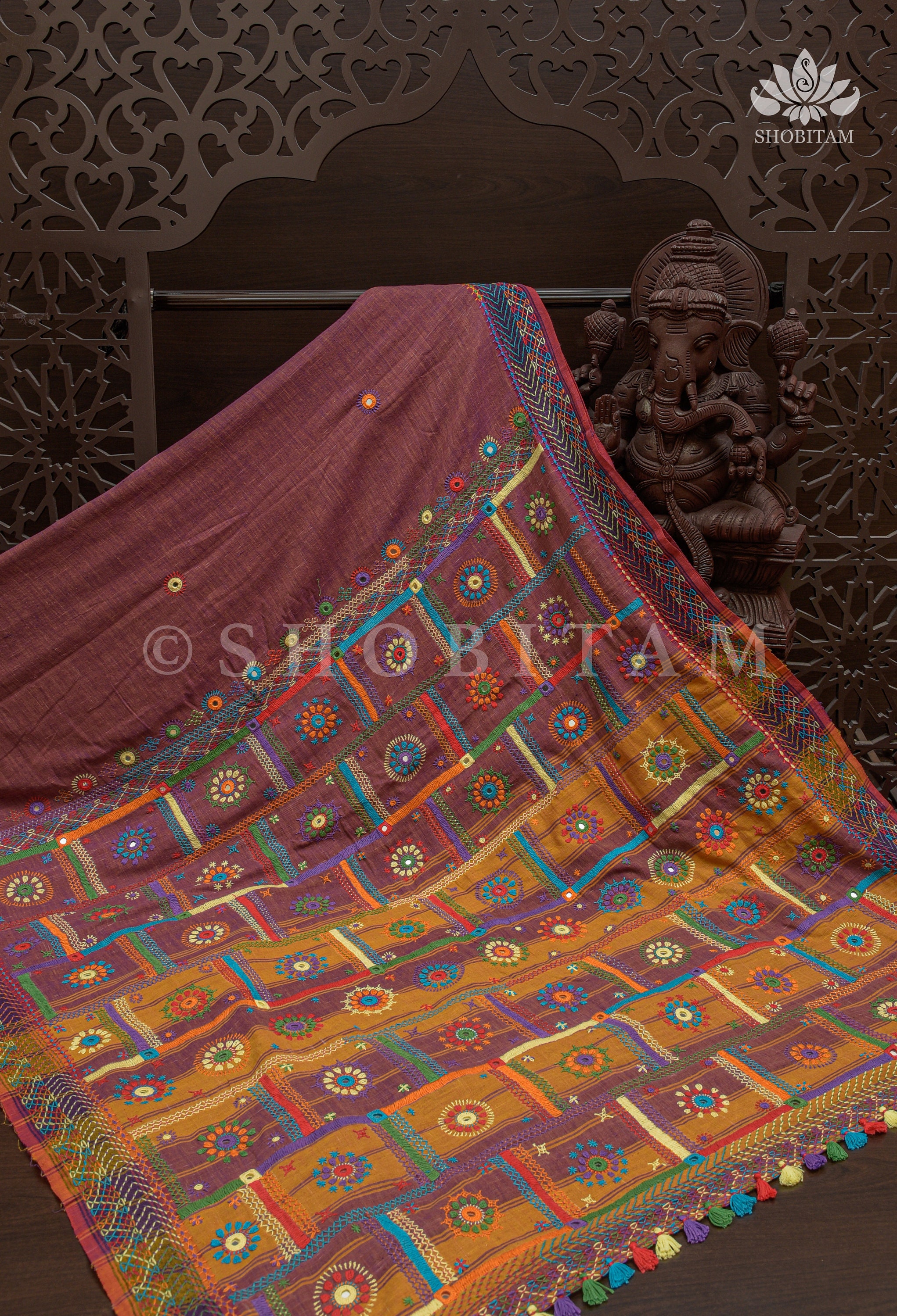 Authentic Lambani Saree With Hand Embellishments and Embroidery on Cotton  Shobitam Saree - Etsy Hong Kong