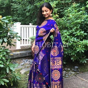 Padmini Cotton Royal Blue Mekhela Chador Assamese Style - Etsy India Padmini Cotton Royal Blue Mekhela Chador Assamese Style - Etsy India