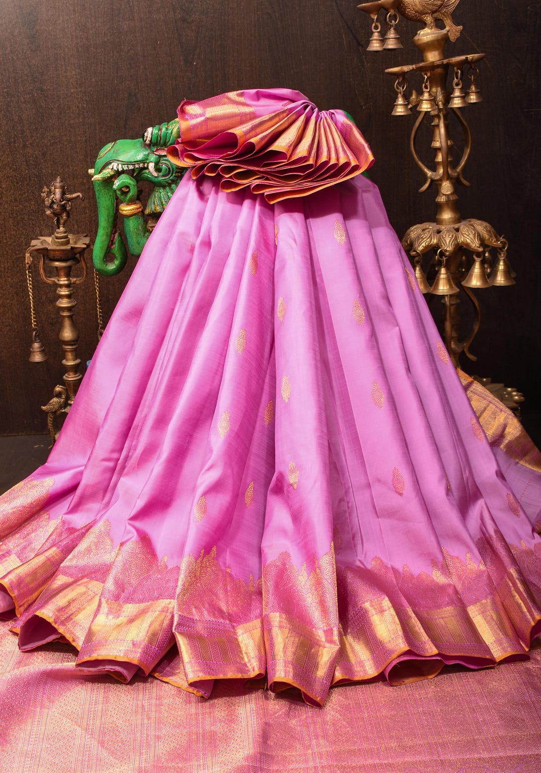 Handwoven Art Silk Saree - Persian Rose Pink