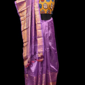 Beige - Pure Handwoven Zari Checks Mangalagiri Cotton Saree 25