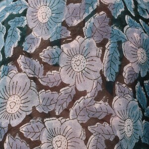 Blue - Sanganeri Hand Block Print Cotton Wrap Around Skirt 40