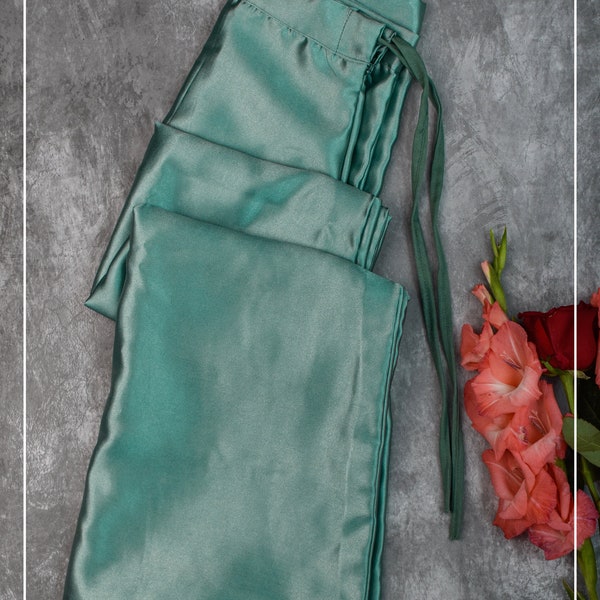 Sage Green Premium Quality Satin Petticoat for saree, in standard size.
