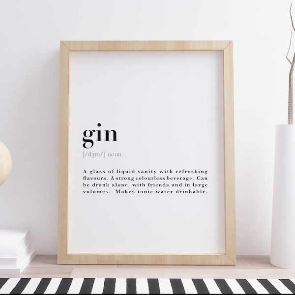 Gin Definition Etsy UK