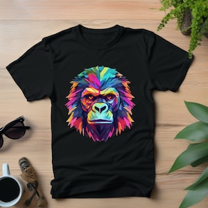 Gorilla T-Shirt with Vibrant Colours.