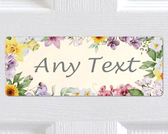 Placa de metal para puerta personalizada con cualquier nombre, cualquier texto. Decoración del hogar para colgar en la pared. Aluminio Impermeable Uso Interior / Exterior - Jardín