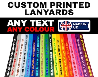 Cordones impresos personalizados con cualquier texto y color. Cordón de seguridad para identificación. Empresa de seguridad para visitantes, personal para eventos, conciertos y espectáculos.