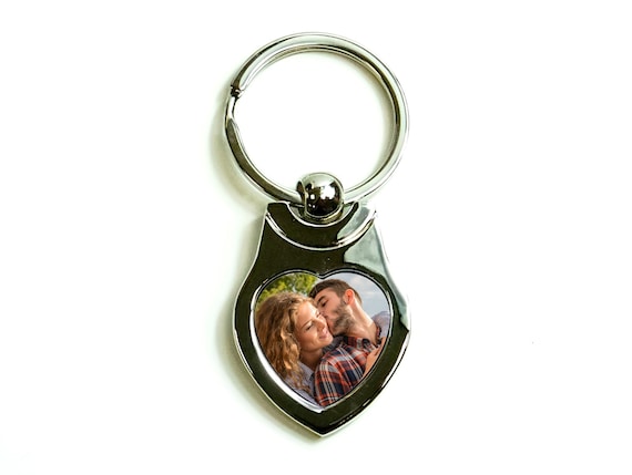 Personalised Custom Heart Shaped Valentine's Day METAL Photo Keyring Gift  Boyfriend Girlfriend Husband Wife Keychain