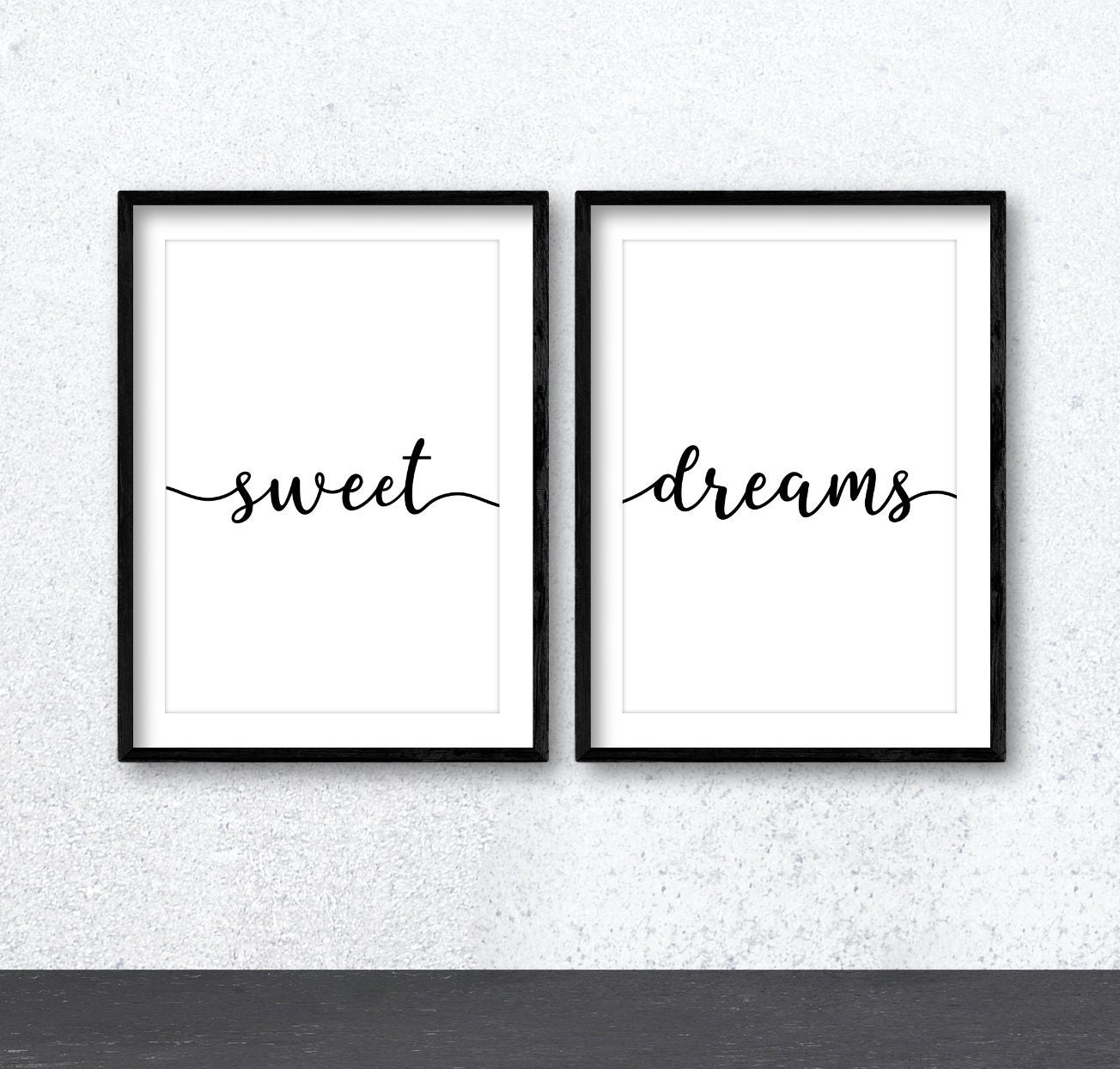 Skal Underholde utilsigtet Sweet Dreams Quote Wall Art Print Poster Set X2. Inspirational - Etsy