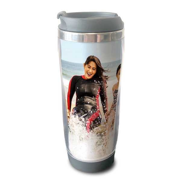 Personalised Photo Thermal Mug. Flask Cup Custom Travel Cup Gift Idea. Double Walled. Coffee Tea Juice. 4 colours. Non Slip Base.