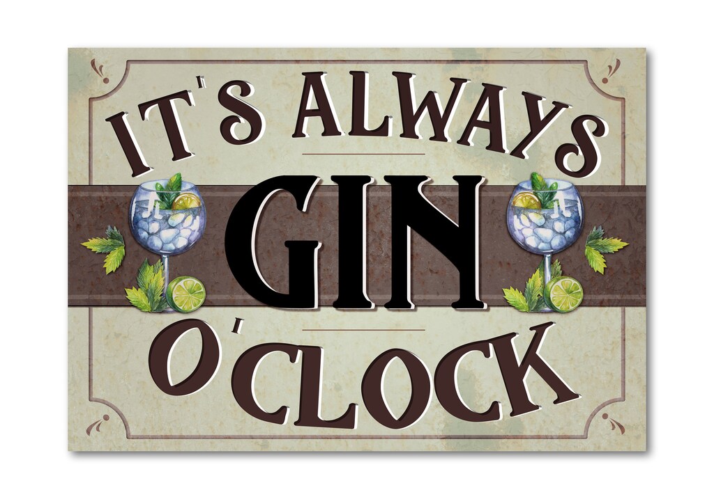 Interluxe Sottobicchiere A LED "It's Always Gin-O-Clock": Decorazione Luminosa Per Feste E Cocktail