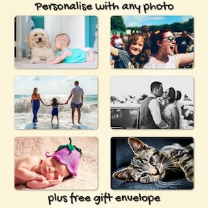 Carteira de METAL personalizada para o Dia dos Pais com inserção de cartão de presente com foto de lembrança para papai avô + envelope grátis. Único lado. Postagem Gratuita.